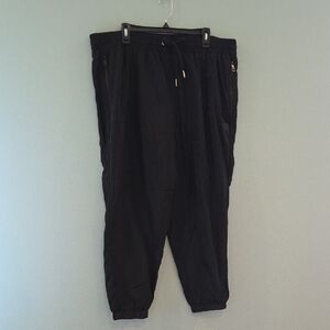 Love & Sports Nylon Joggers With Elastic/tie Waist And Deep Zippered Pockets XXL